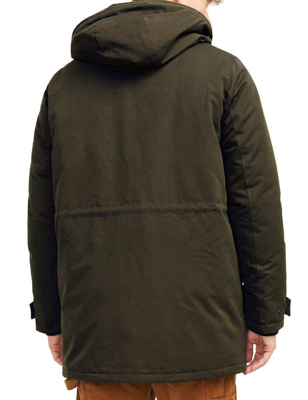 Parka Jack&Jones Polar verde borreguillo para hombre