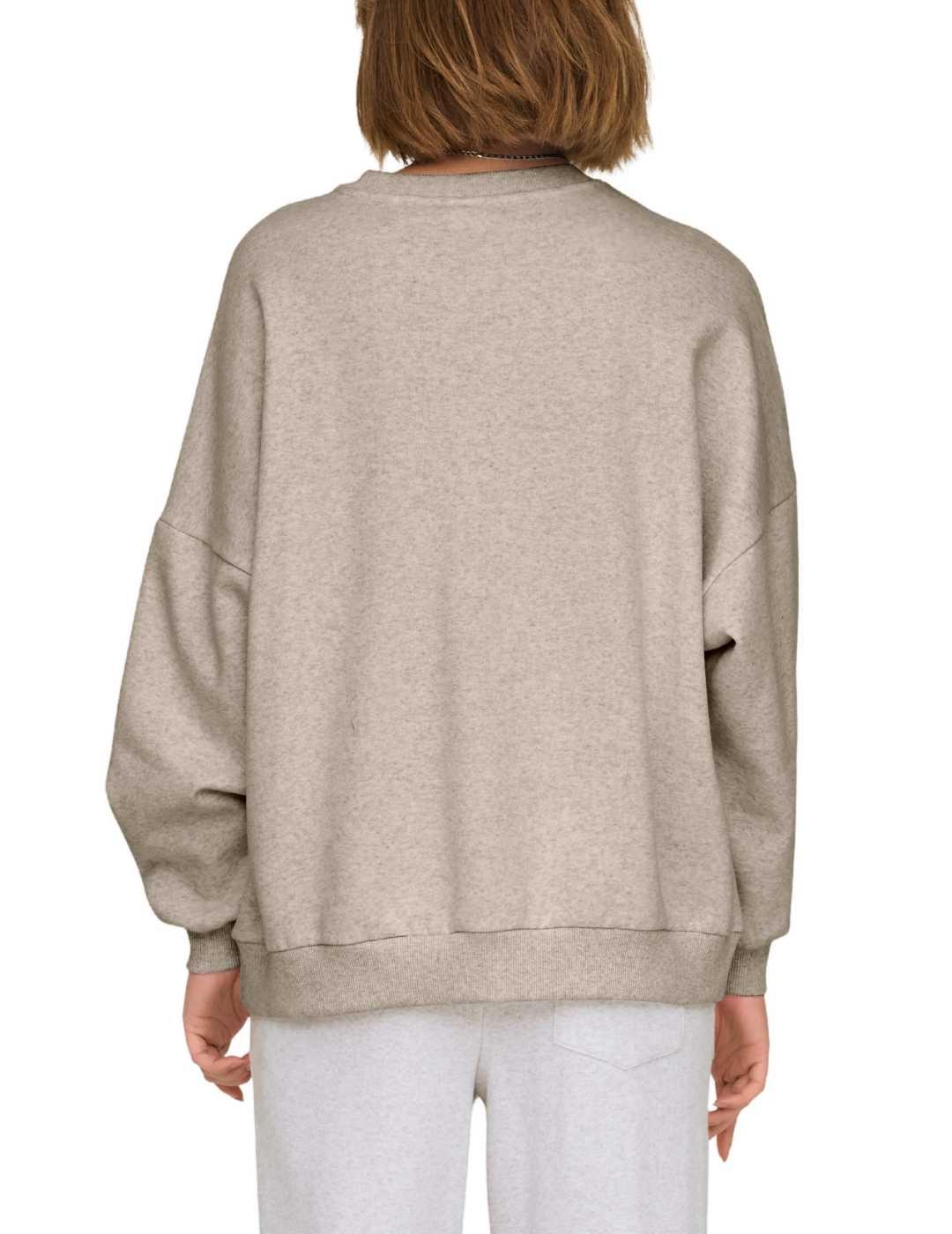 Sudadera Only Deborah beige sin capucha para mujer