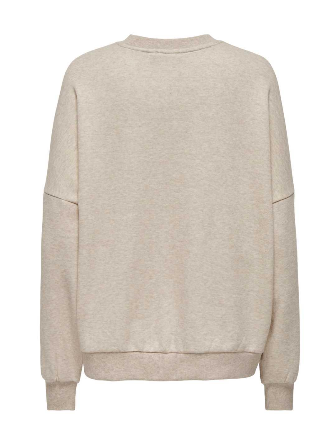 Sudadera Only Deborah beige sin capucha para mujer