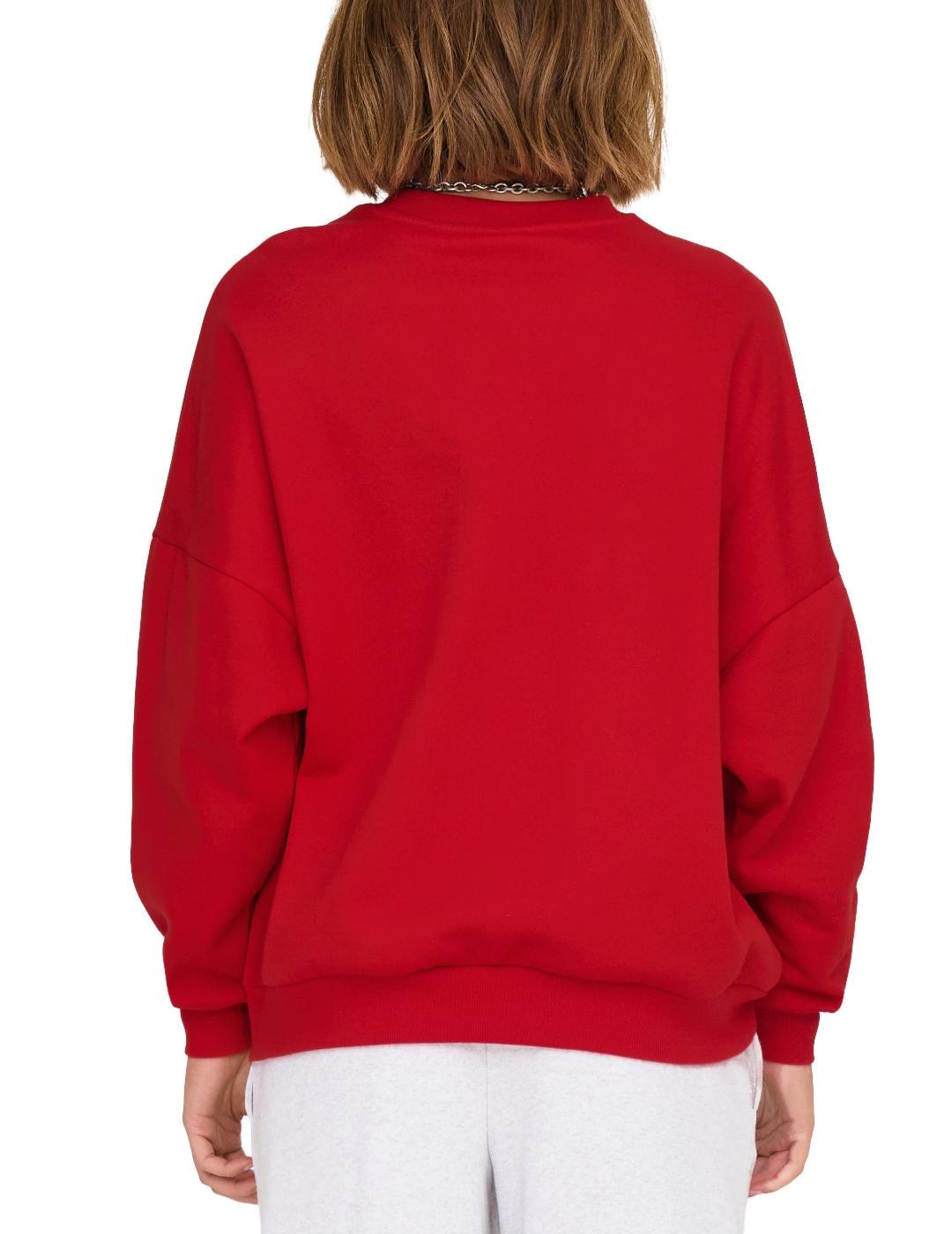 Sudadera Only Deborah rojo sin capucha para mujer