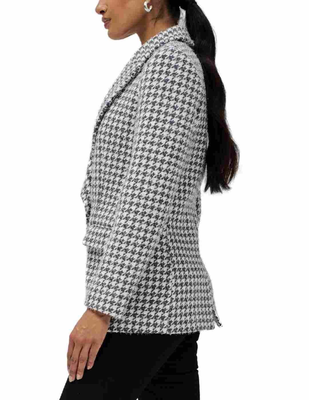 Chaqueta blazer Salsa blanca gris pata de gallo lana mujer