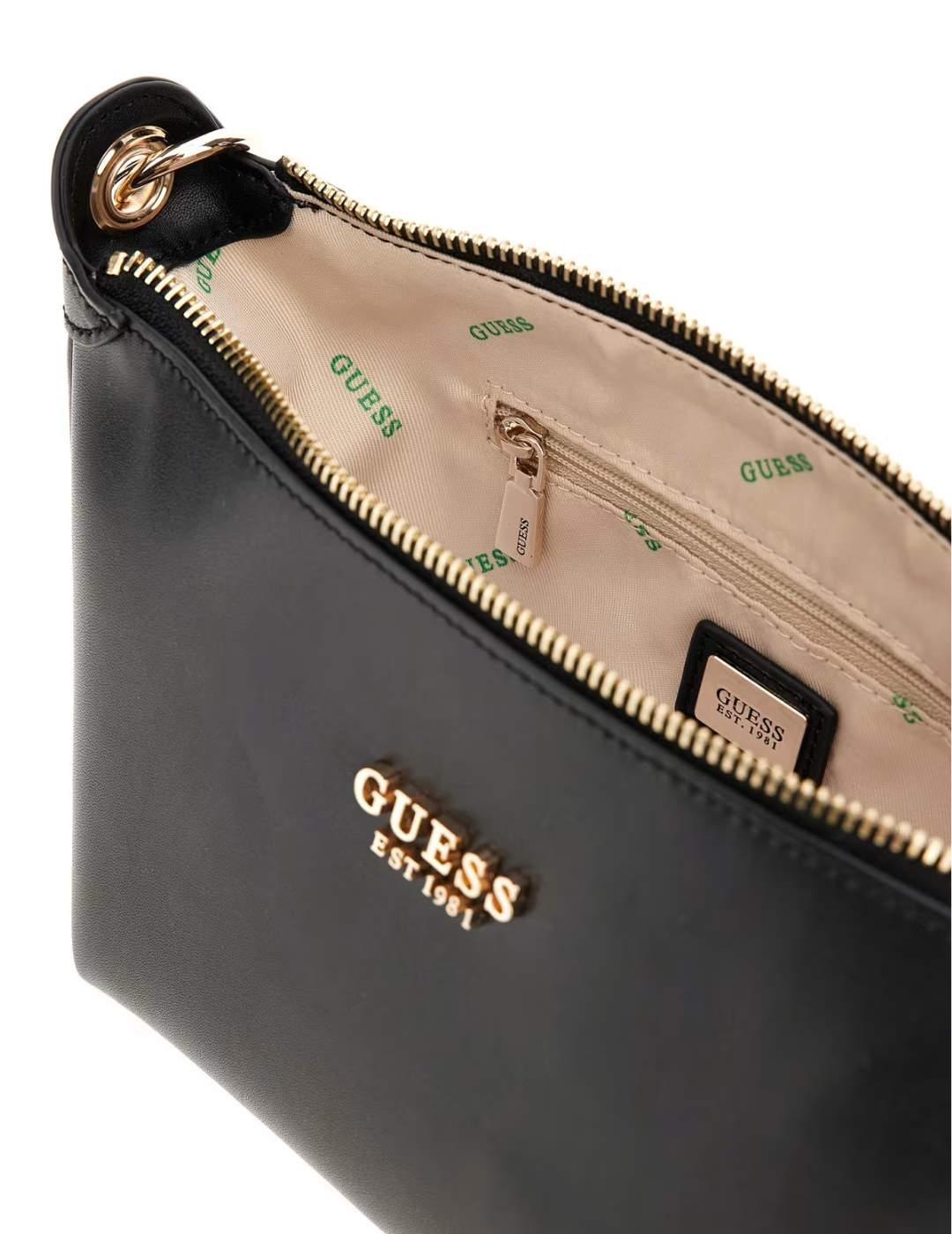 Bolso Guess Eco Evaine shoulder negro de hombro para mujer