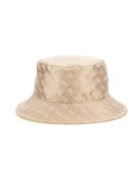 Gorro Guess Judy beige/rosa reversible para mujer