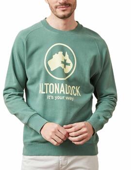 Sudadera Altonadock verde sin capucha para hombre