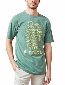 Camiseta Altonadock verde manga corta estampado para hombre