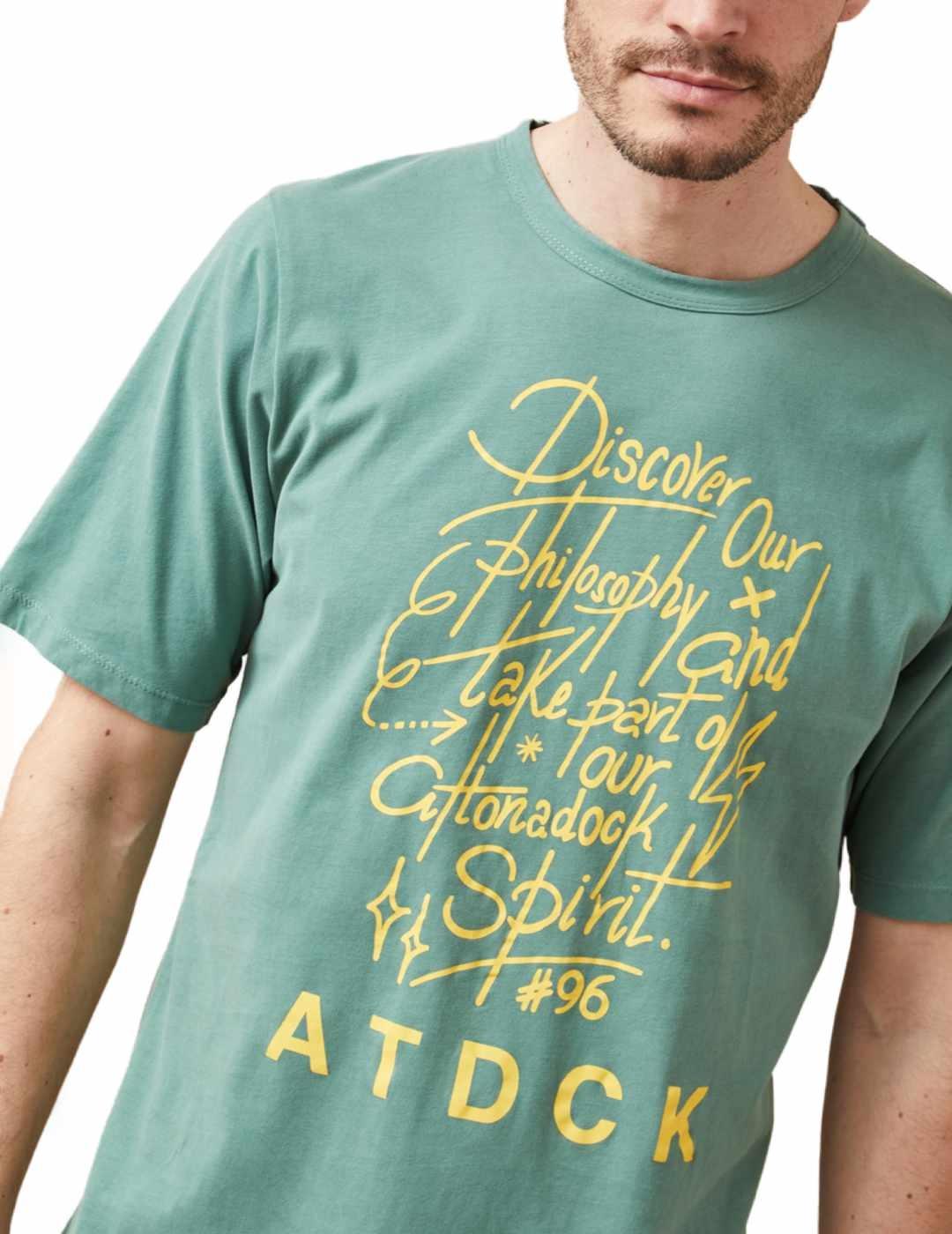 Camiseta Altonadock verde manga corta estampado para hombre