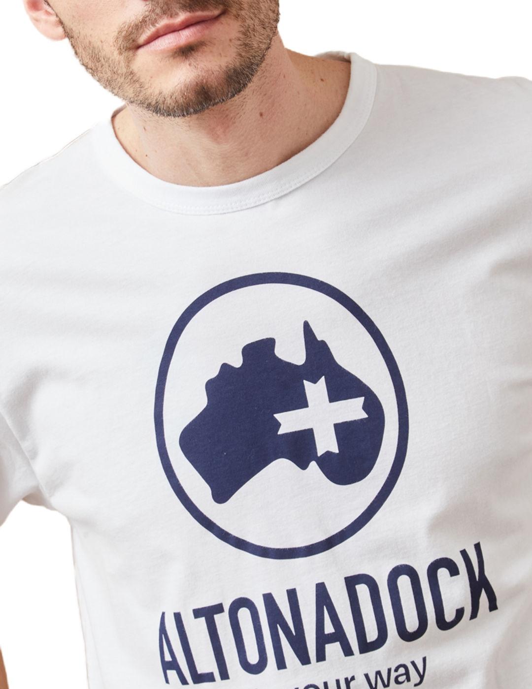 Camiseta Altonadock logotipo blanca manga corta para hombre