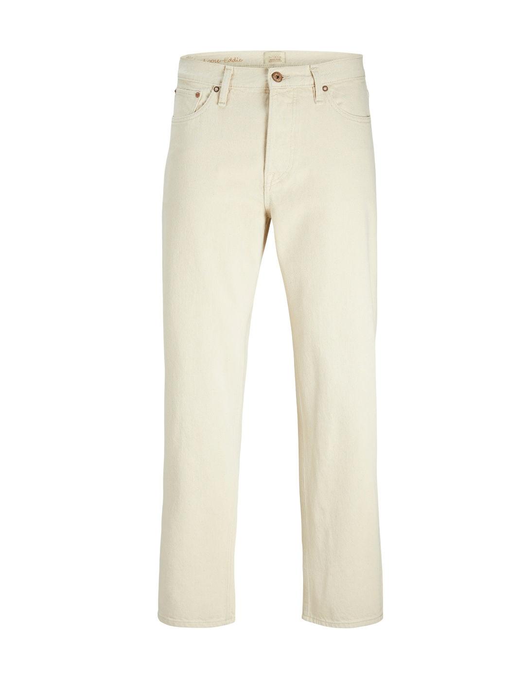 Pantalón vaquero Jack&Jones Eddie beige loose para hombre