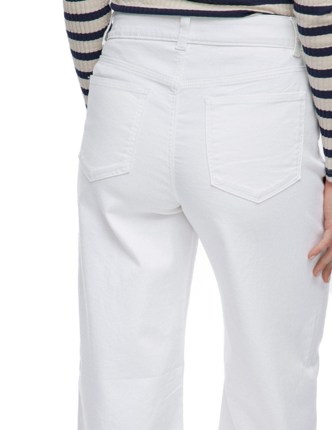 Pantalón vaquero Vila Emma blanco wide leg para mujer