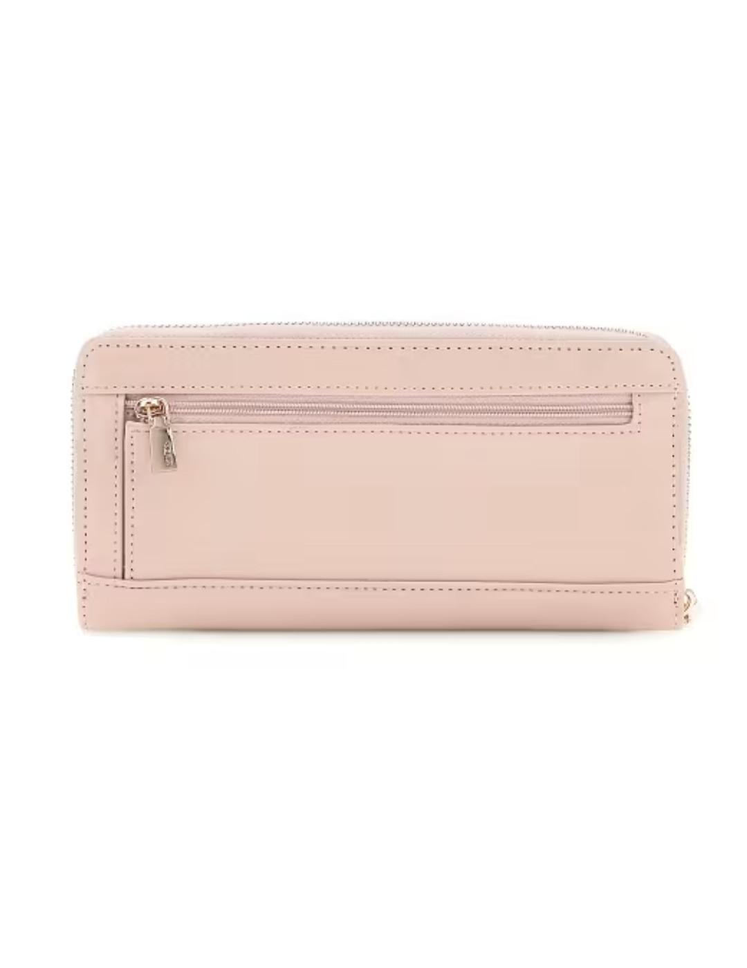 Cartera alargada Guess Laurel rosa palo con colgador mujer