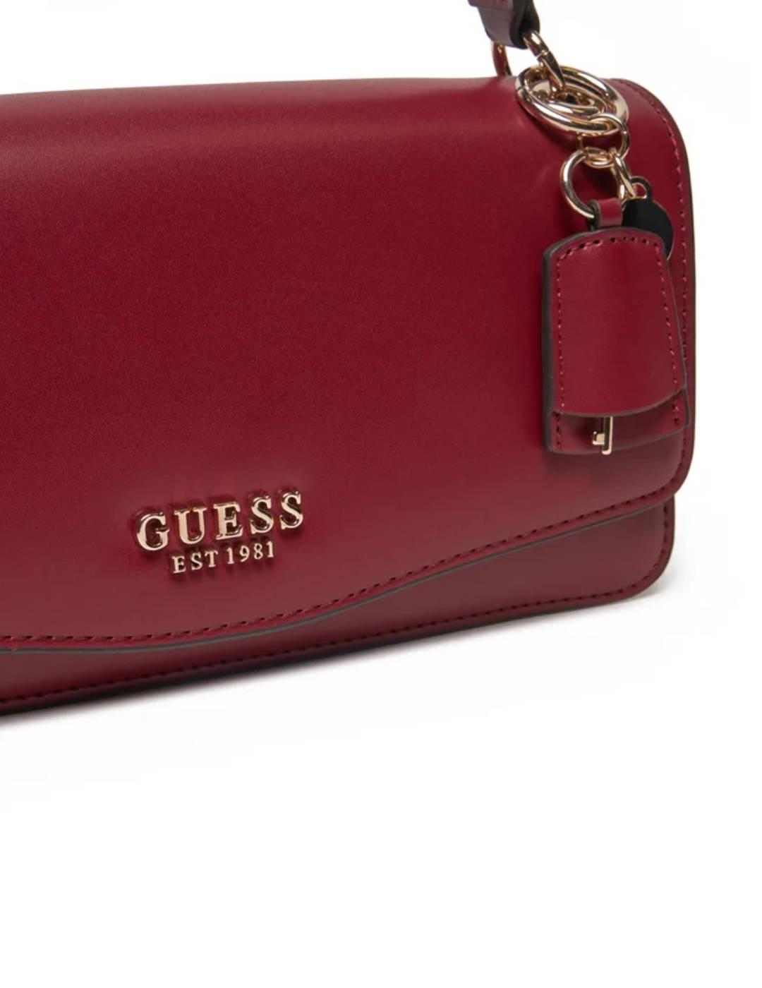 Bolso Guess Evaine flap rojo de hombro para mujer