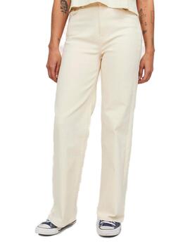 Pantalón vaquero JJXX Aja beige slim straight para mujer