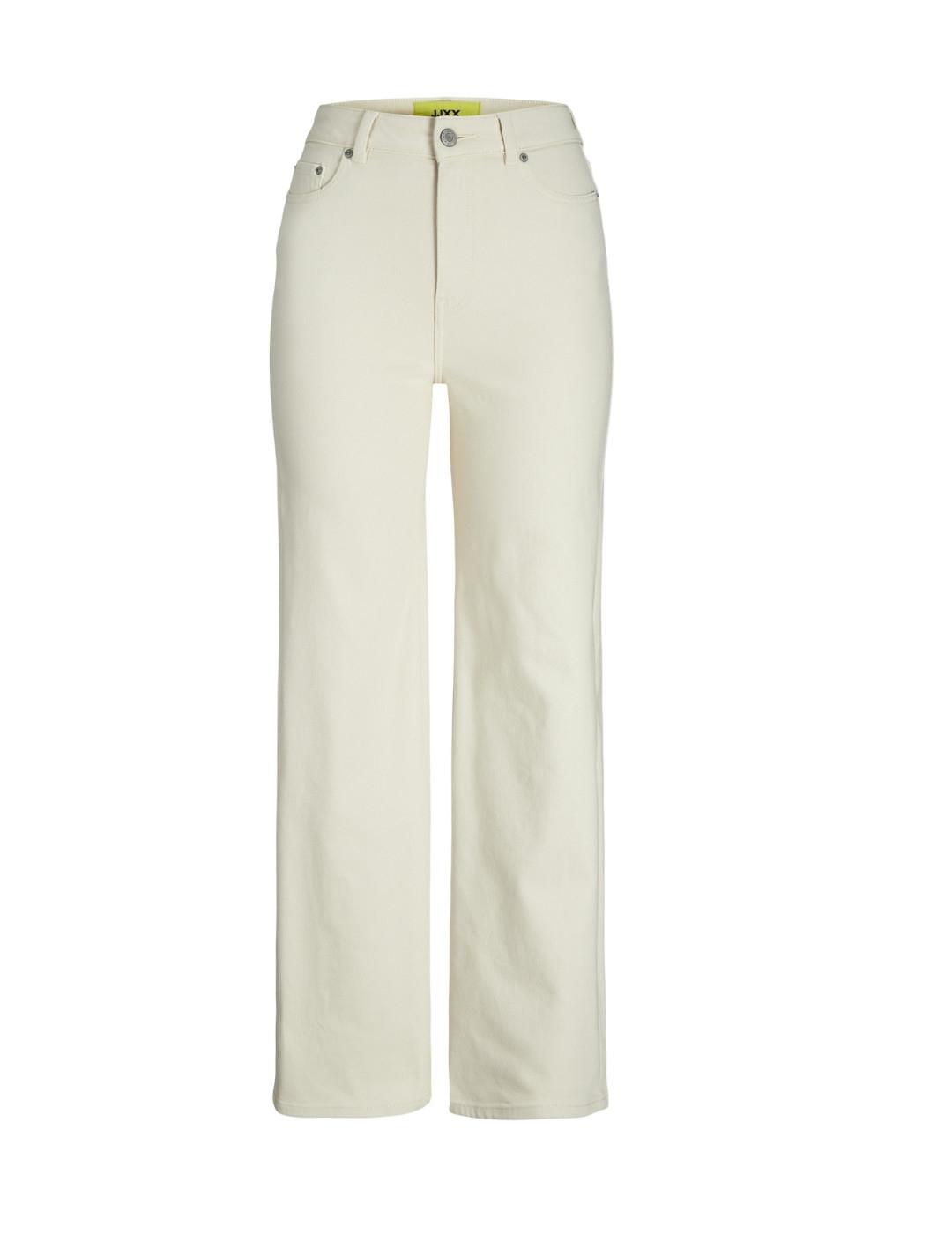 Pantalón vaquero JJXX Aja beige slim straight para mujer