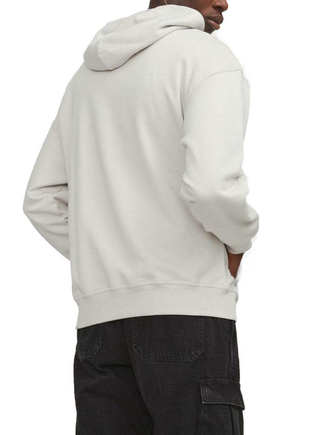 Sudadera Jack&Jones Collective beige con capucha para hombre