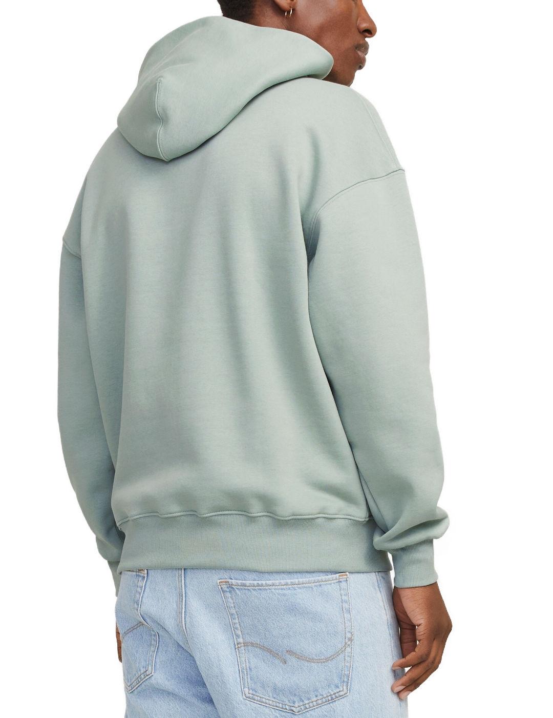 Sudadera Jack&Jones Urban verde con capucha para hombre