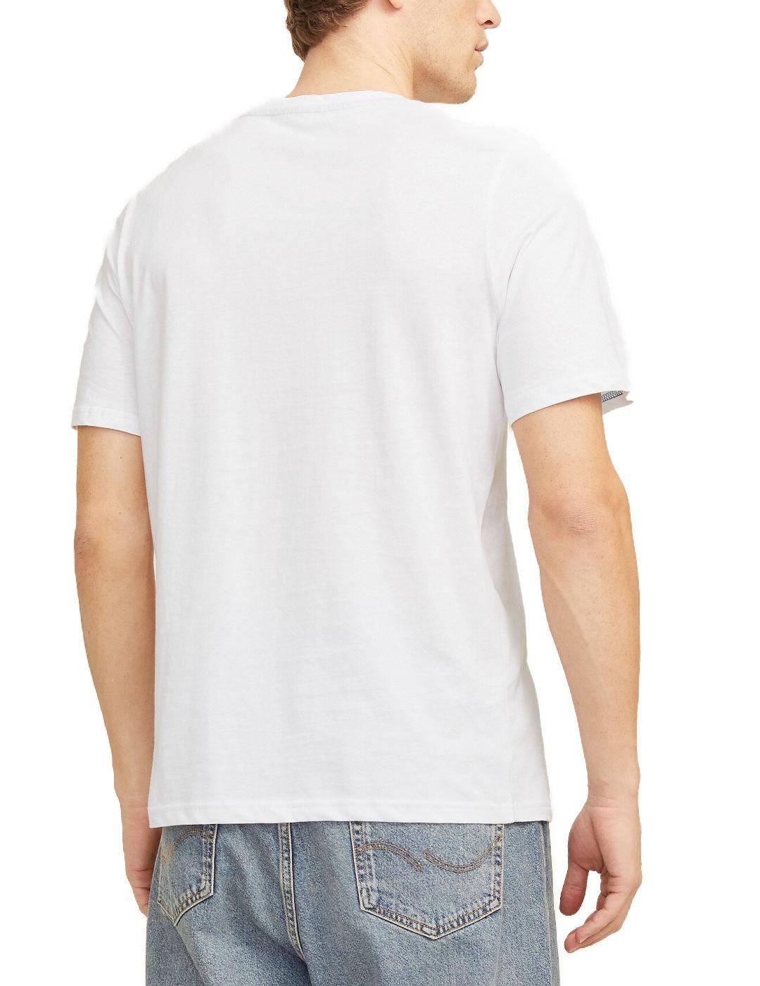 Camiseta Jack&Jones Simon blanco manga corta para hombre