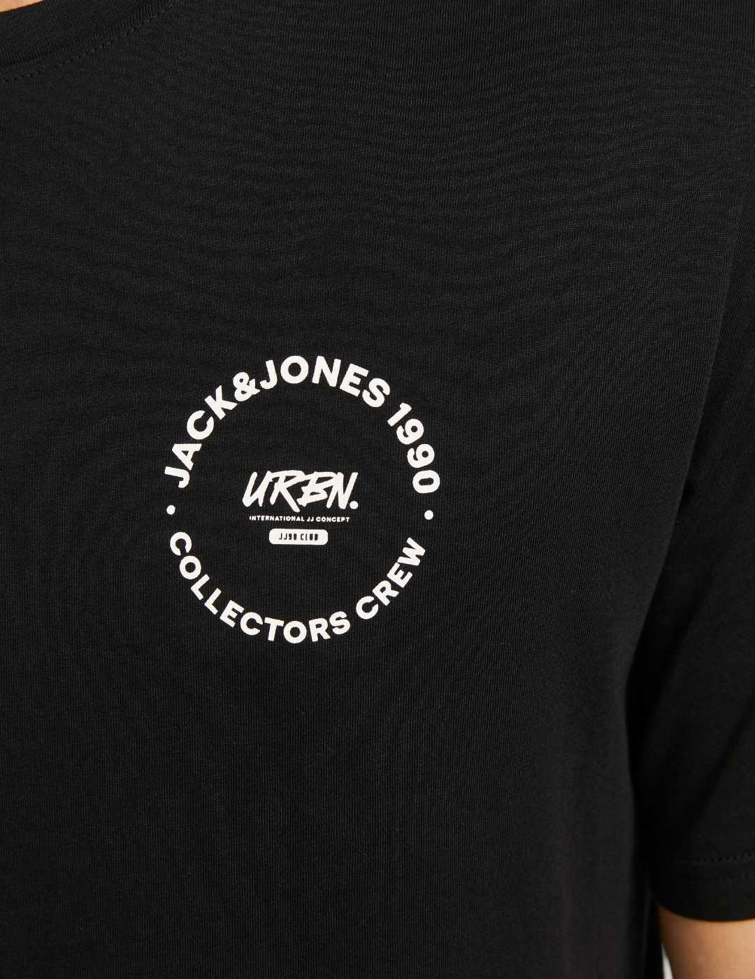 Camiseta Jack&Jones Simon negro manga corta para hombre