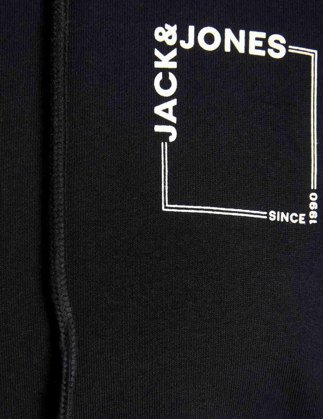 Sudadera Jack&Jones Erner negro con capucha para hombre