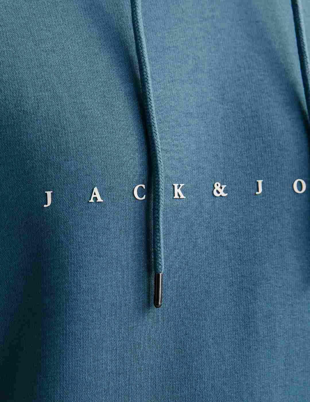 Sudadera Jack&Jones Star azul petróleo capucha para hombre