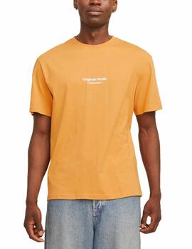 Camiseta Jack&Jones Esterbro naranja manga corta de hombre