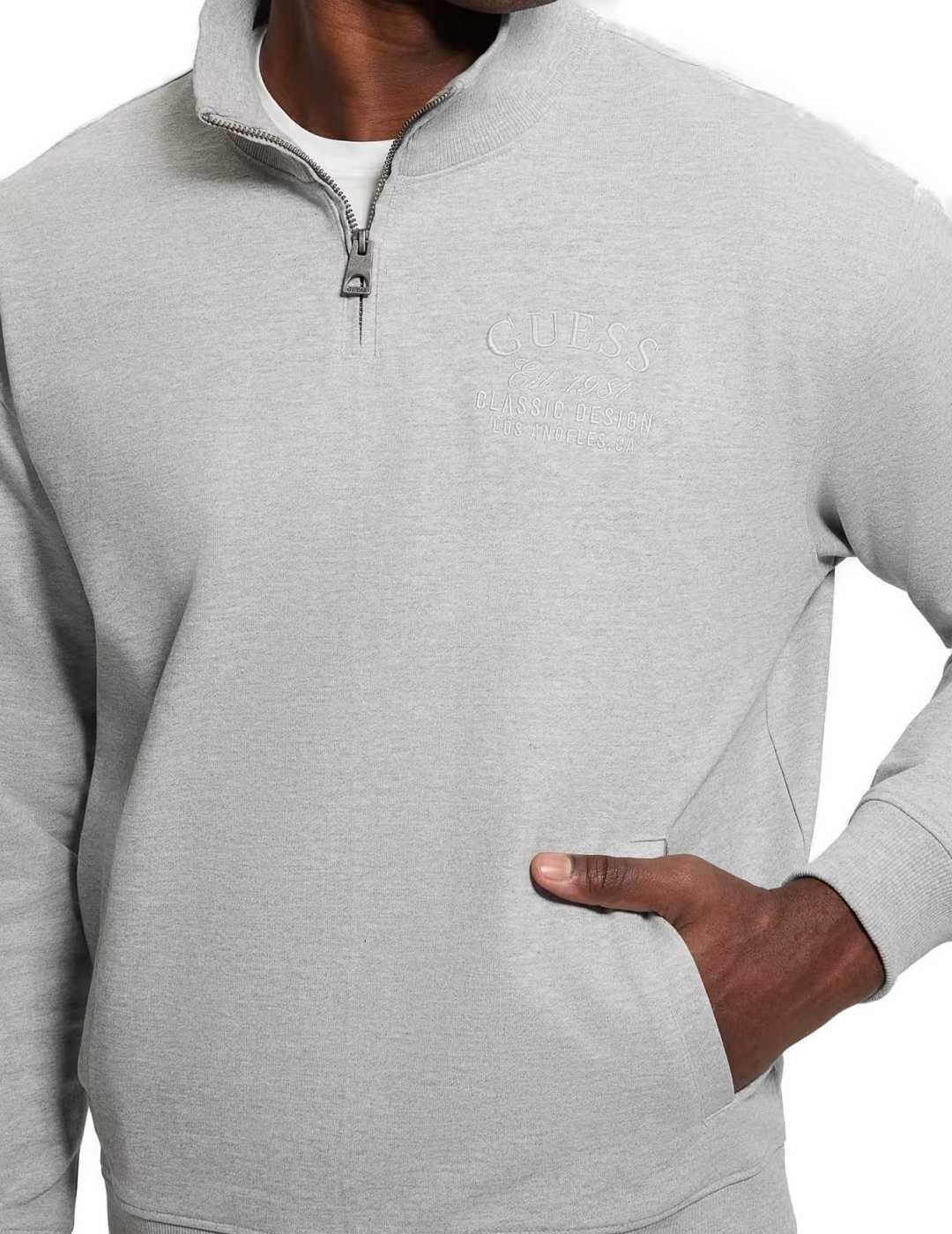 Sudadera Guess Tyler gris claro sin capucha para hombre