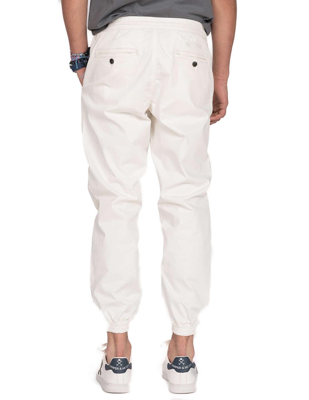 Pantalón Harper & Neyer Jogger crema relaxed con puño hombre