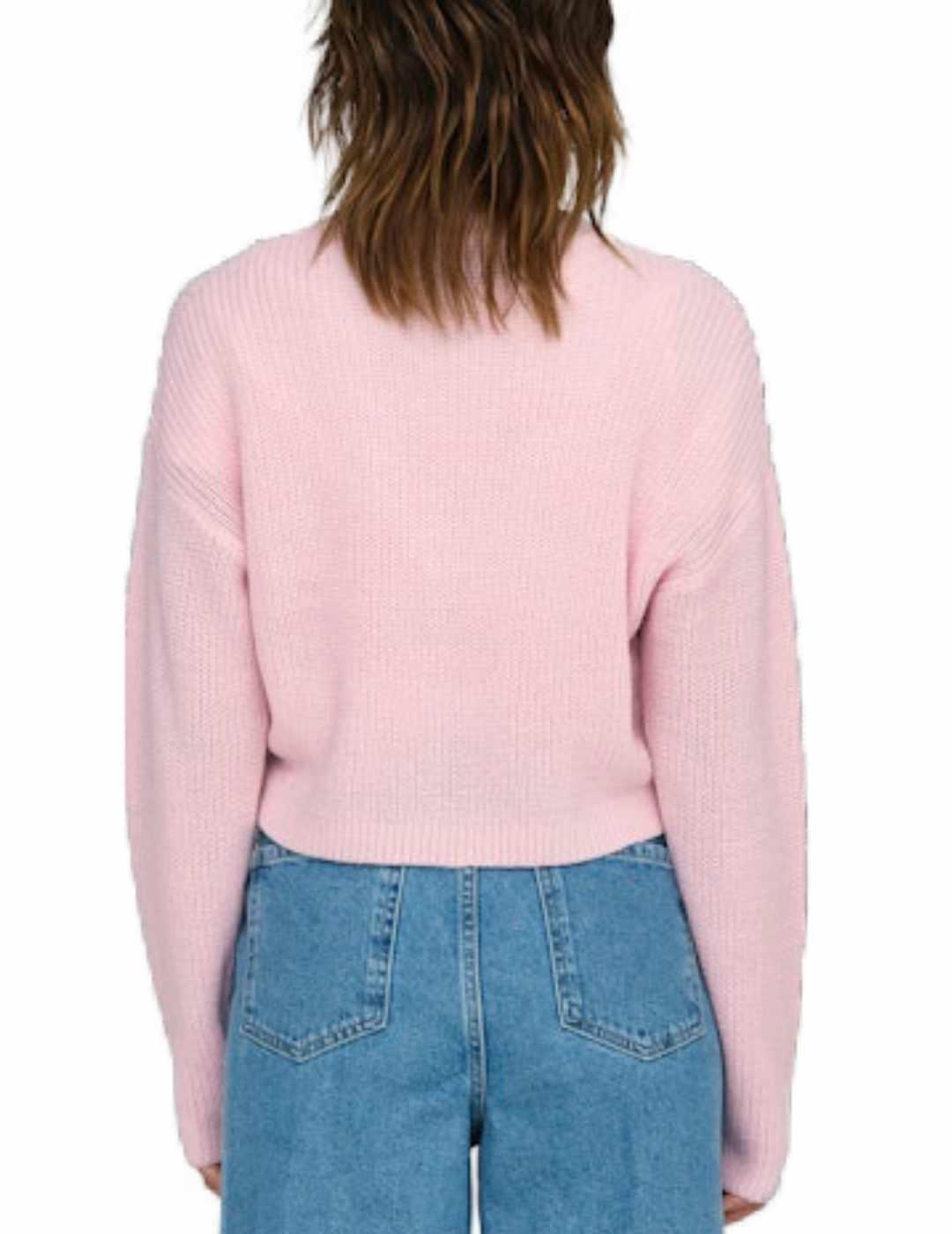 Jersey cropped Only Malavi rosa palo de punto para mujer