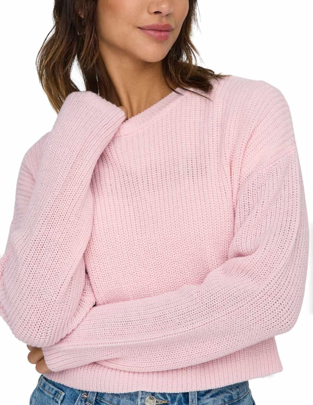 Jersey cropped Only Malavi rosa palo de punto para mujer