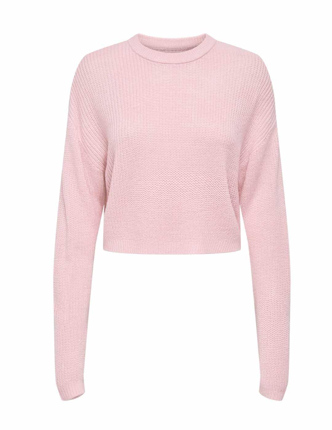 Jersey cropped Only Malavi rosa palo de punto para mujer