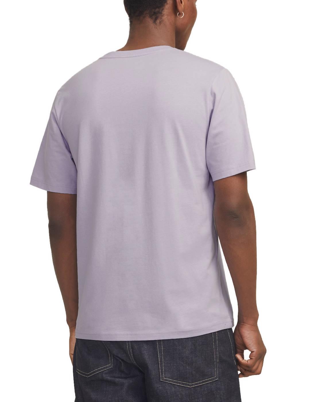 Camiseta Jack&Jones Anatomy lila manga corta para hombre