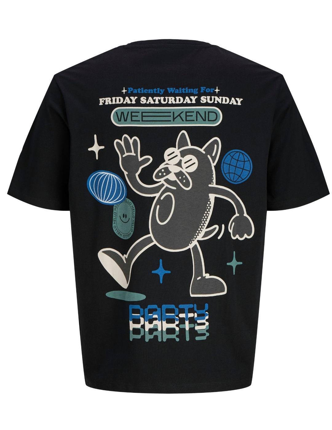 Camiseta Jack&Jones Dog negro manga corta para hombre