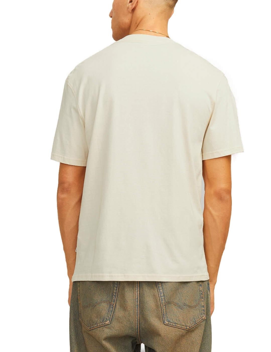 Camiseta Jack&Jones Portland beige manga corta para hombre