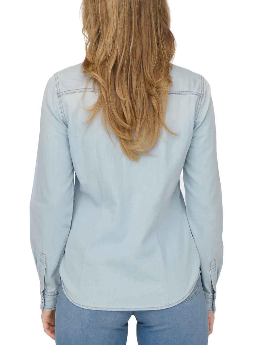 Camisa Only Alexa vaquera azul claro regular para mujer