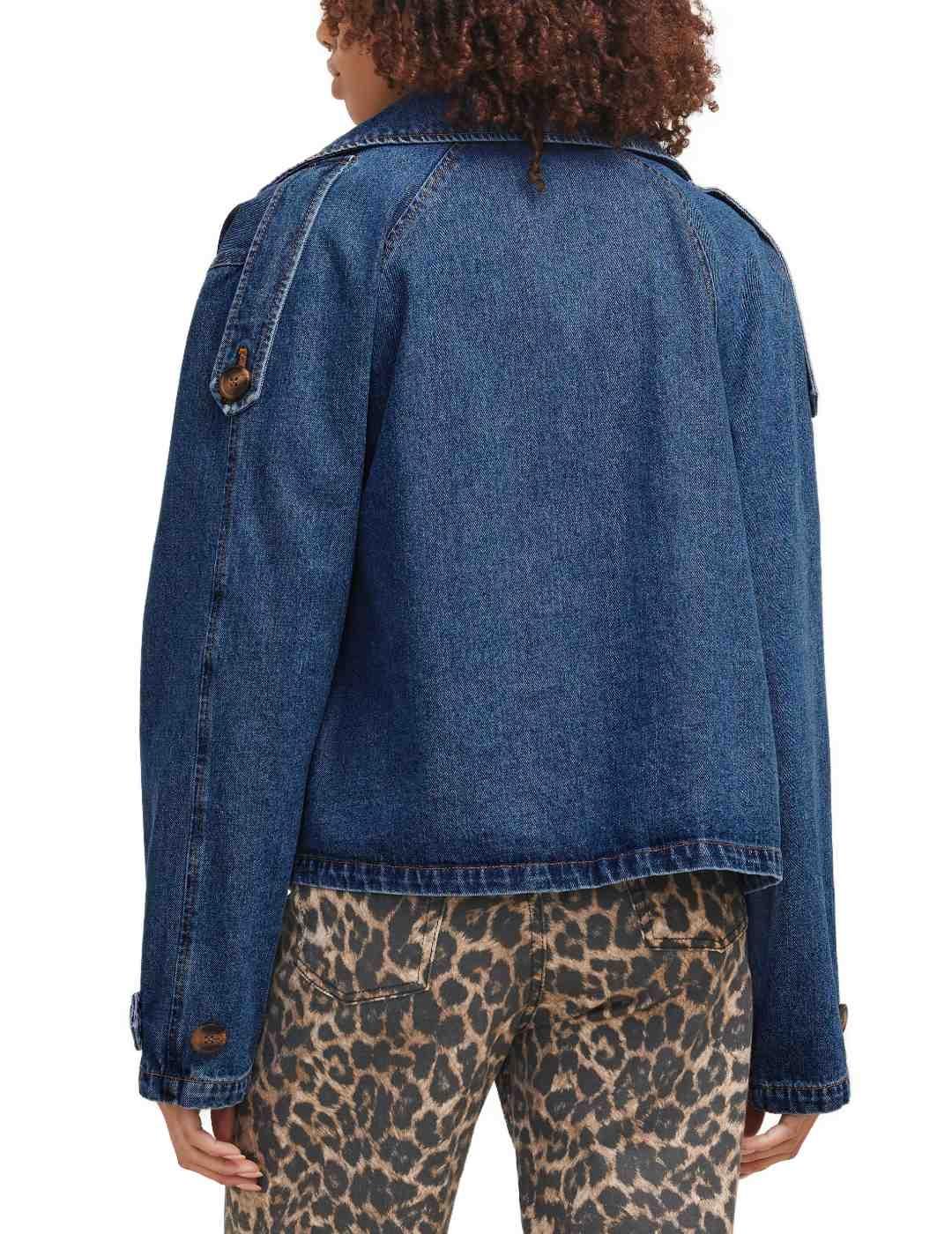 Chaqueta trench JJXX Carlie denim azul marino para mujer