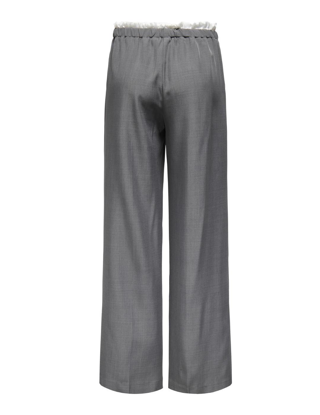 Pantalón Only Marine gris claro de tela straight para mujer