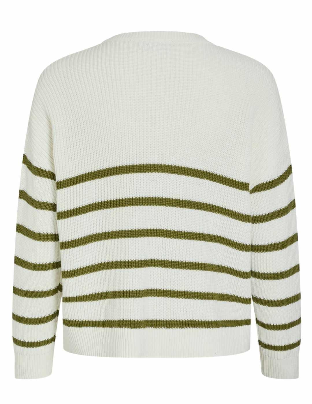 Jersey Vila Ching blanco raya verde de punto para mujer