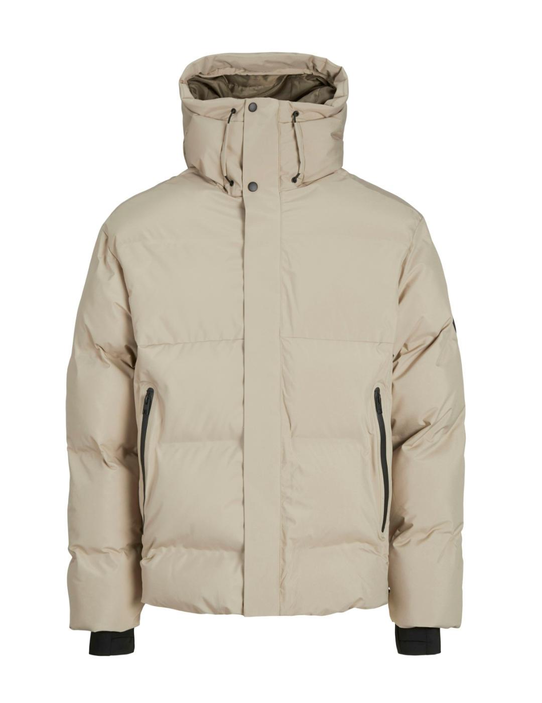 Plumas Jack&Jones Alpha beige guateado capucha para hombre