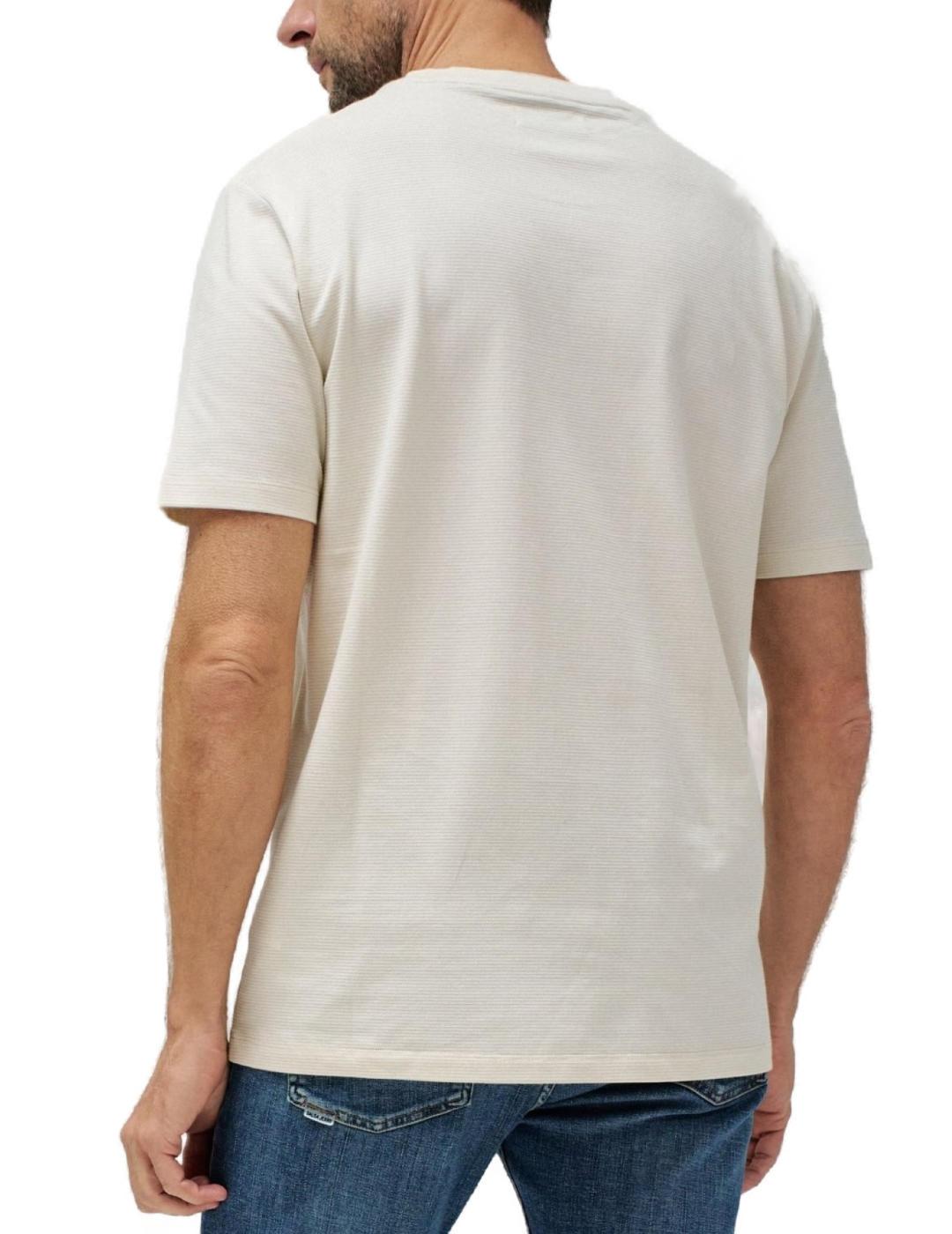 Camiseta básica Salsa beige manga corta regular para hombre