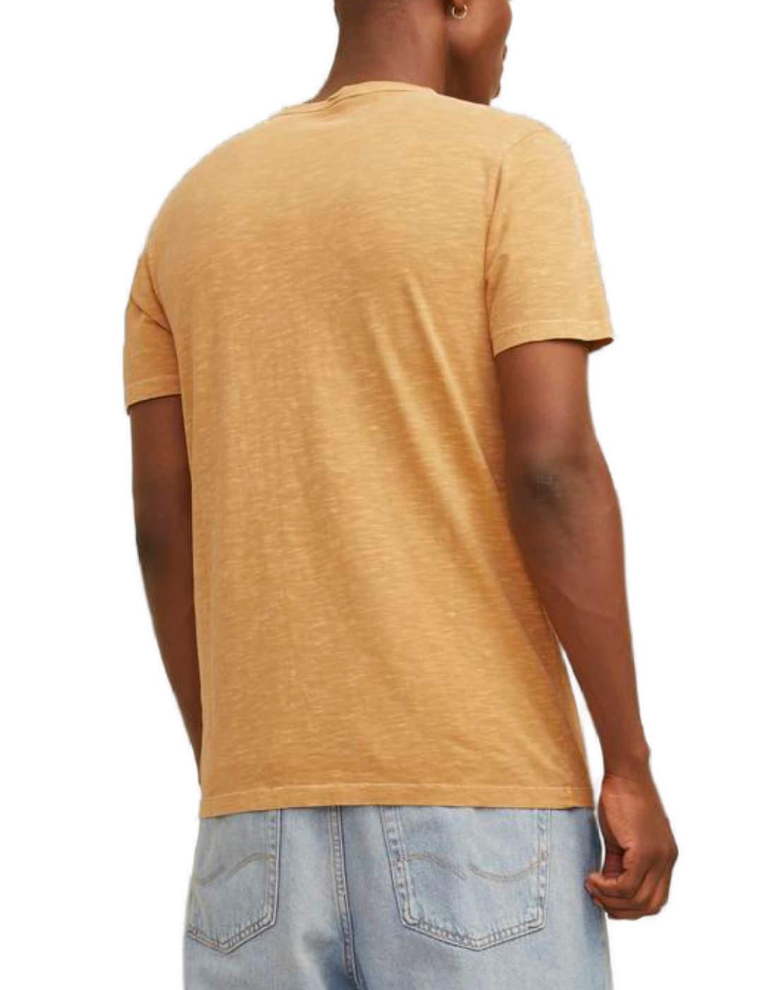 Camiseta Jack&Jones Esplit naranja manga corta para hombre