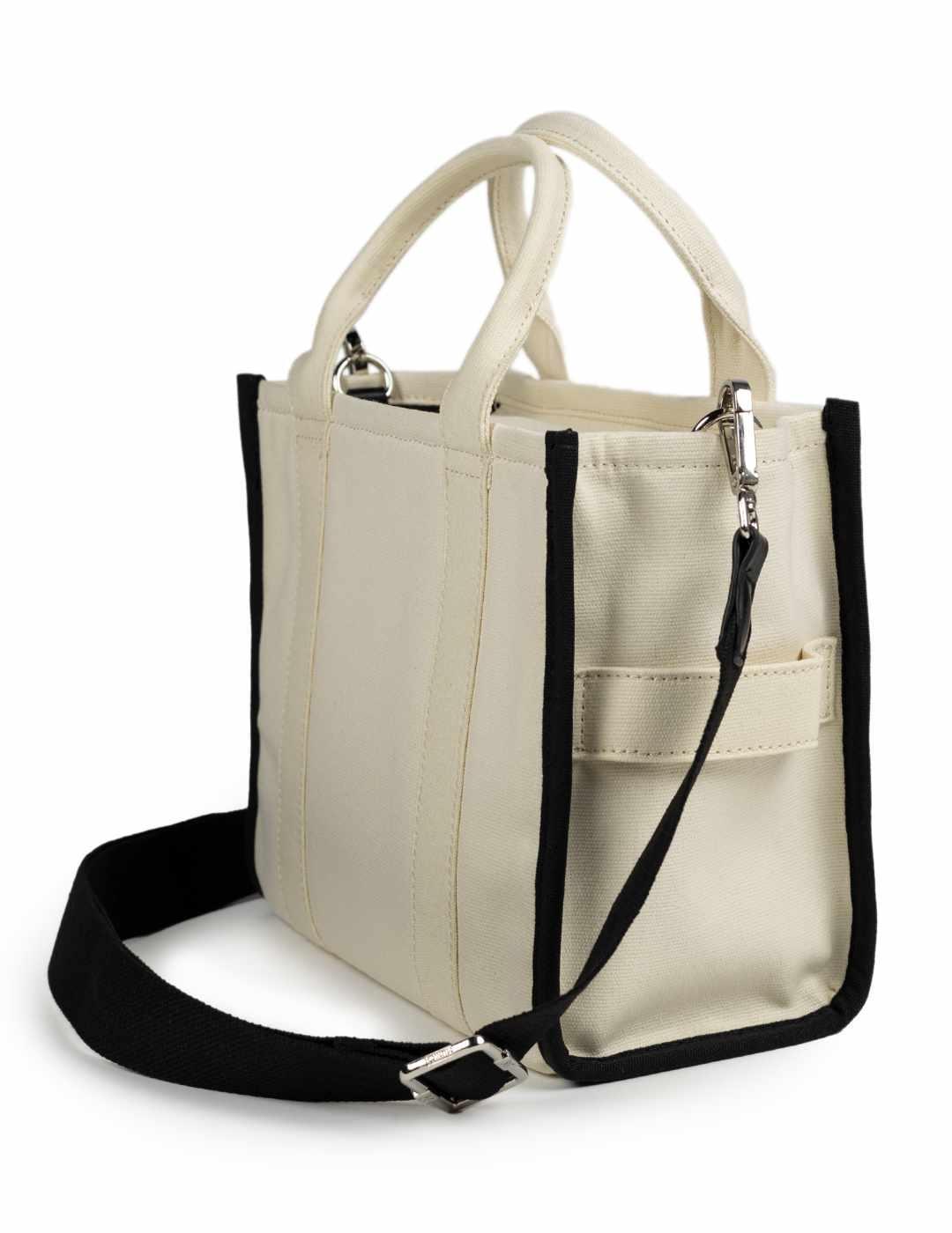 Bolso bandolera Munich tote crudo y negro para mujer