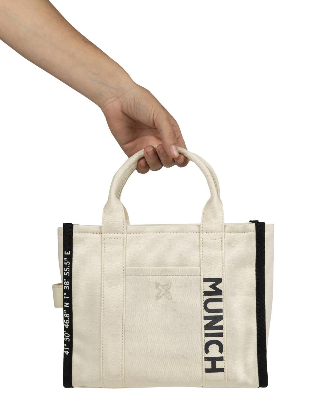 Bolso bandolera Munich tote crudo y negro para mujer