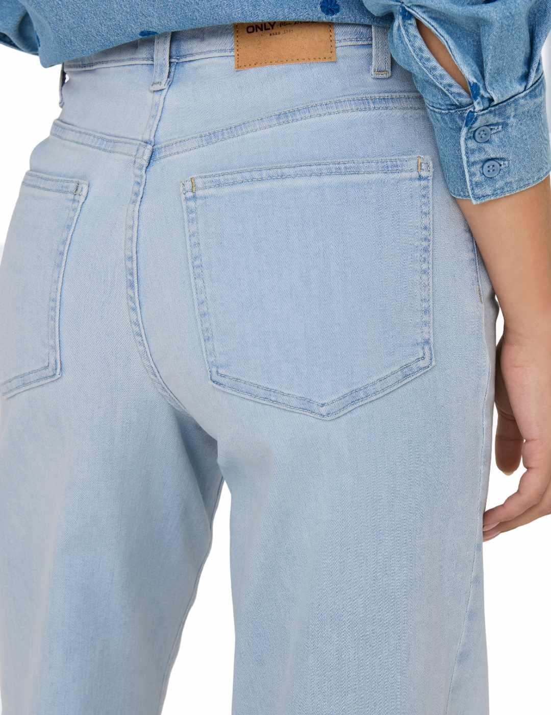 Pantalón vaquero Only Madison azul claro wide para mujer