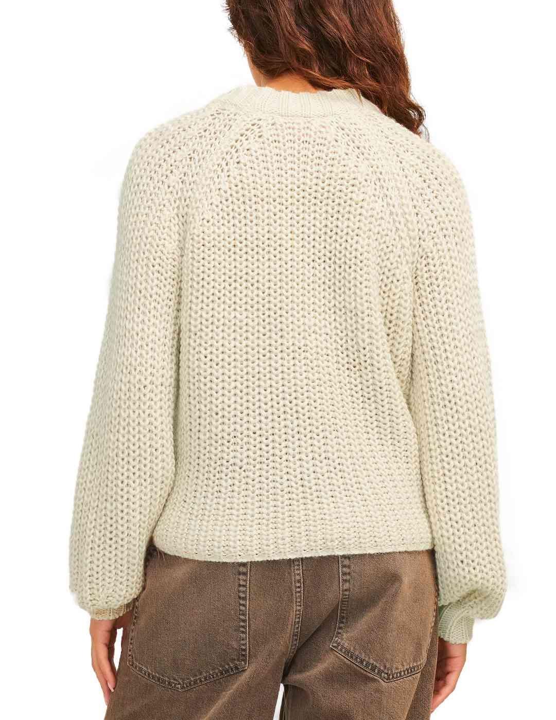 Jersey JJXX Kelly beige de punto regular para mujer