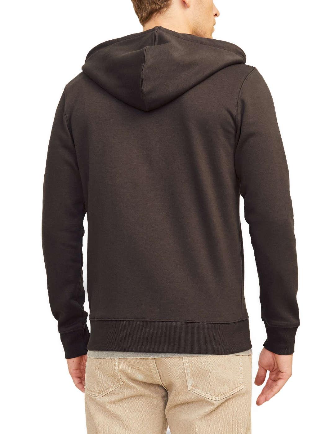 Sudadera Jack&Jones Star marrón cremallera para hombre