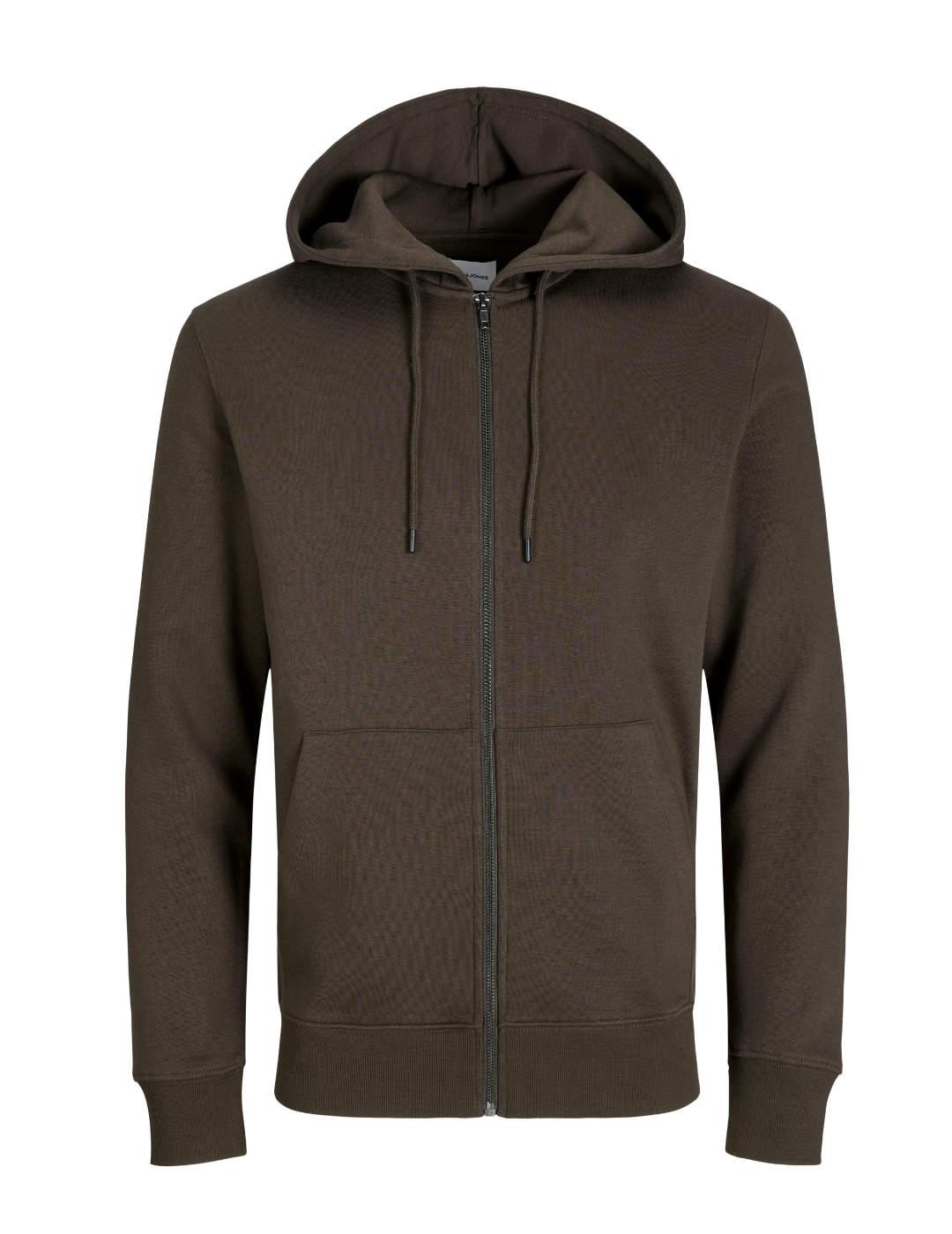 Sudadera Jack&Jones Star marrón cremallera para hombre