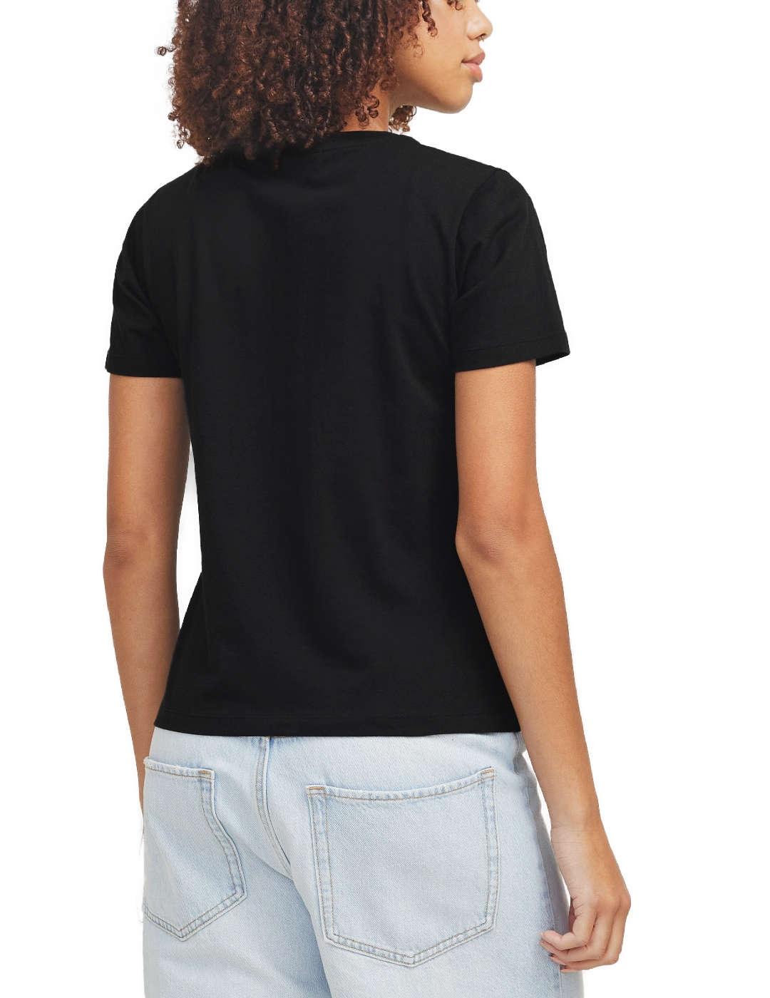 Camiseta JJXX Carly negro corazón manga corta para mujer