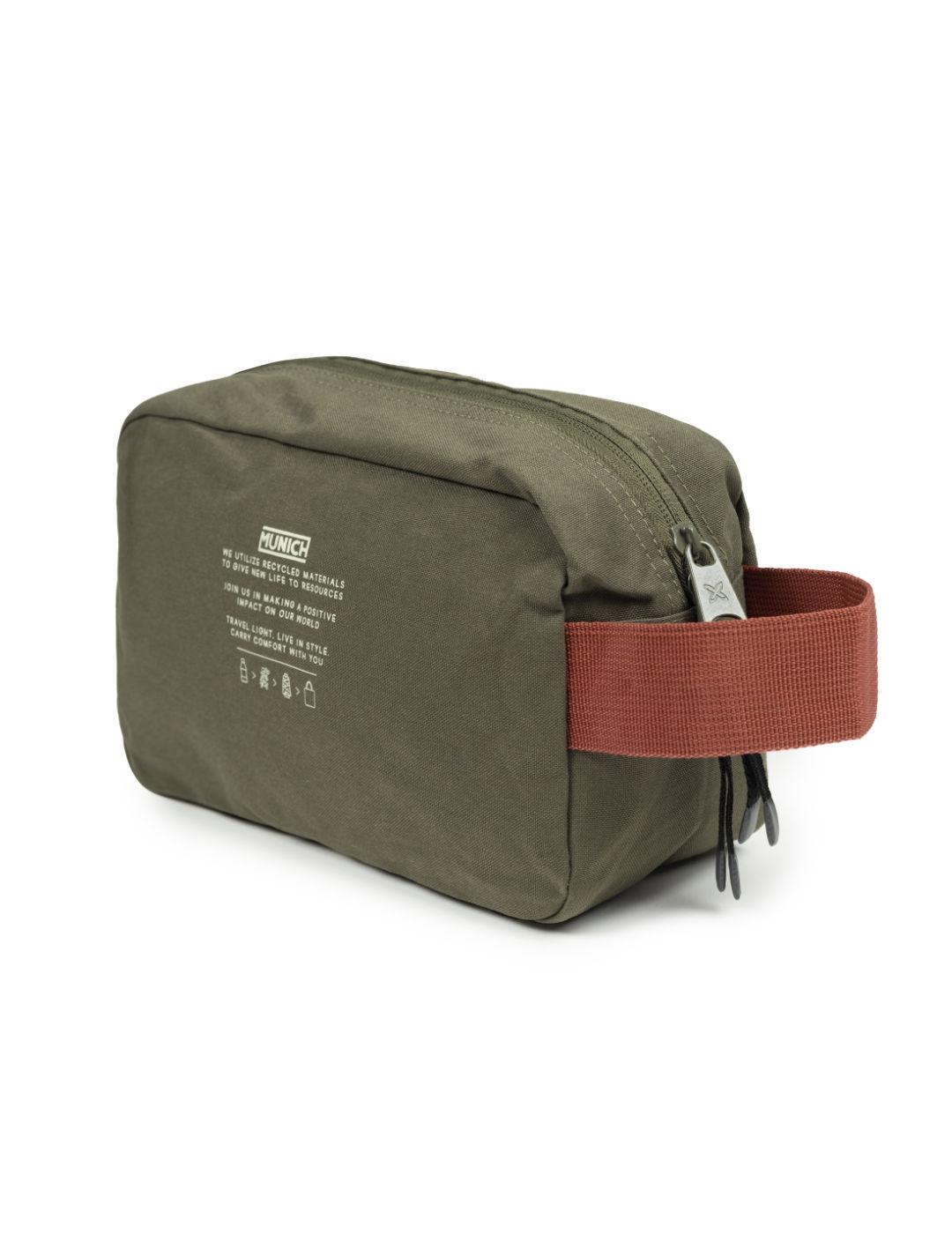 Neceser Munich Toiletry verde militar y marrón para hombre