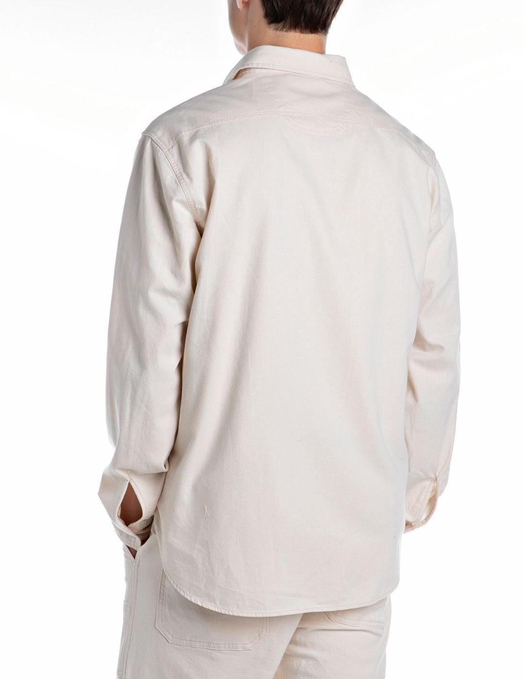 Sobrecamisa básica Replay beige regular para hombre