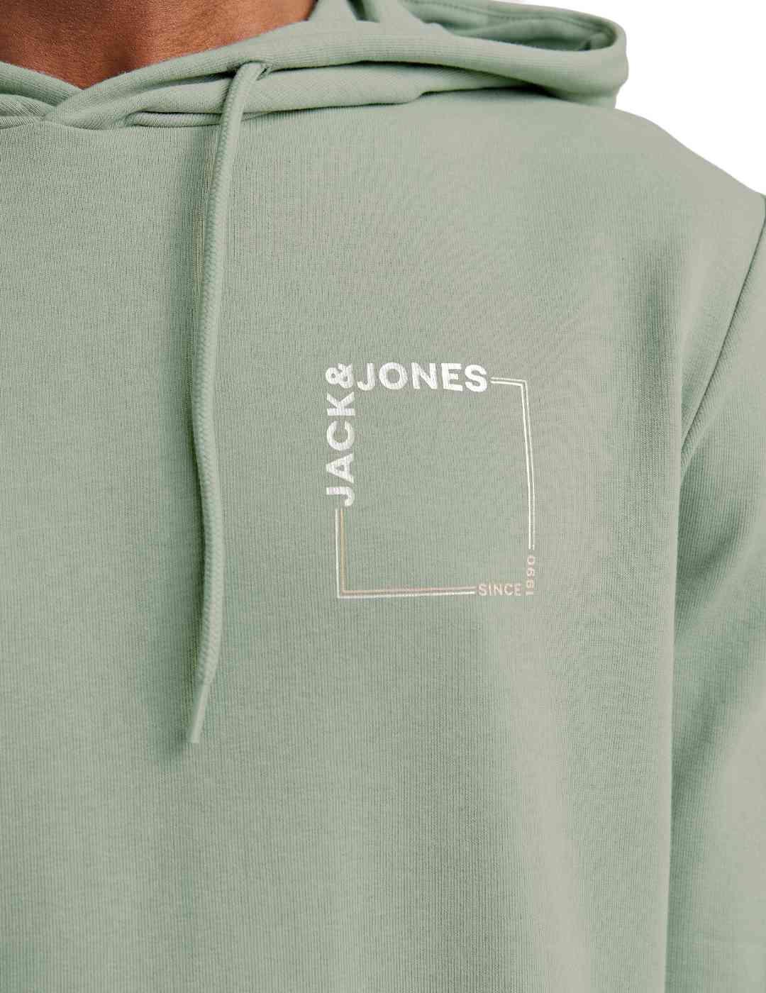 Sudadera Jack&Jones Erner verde claro capucha para hombre