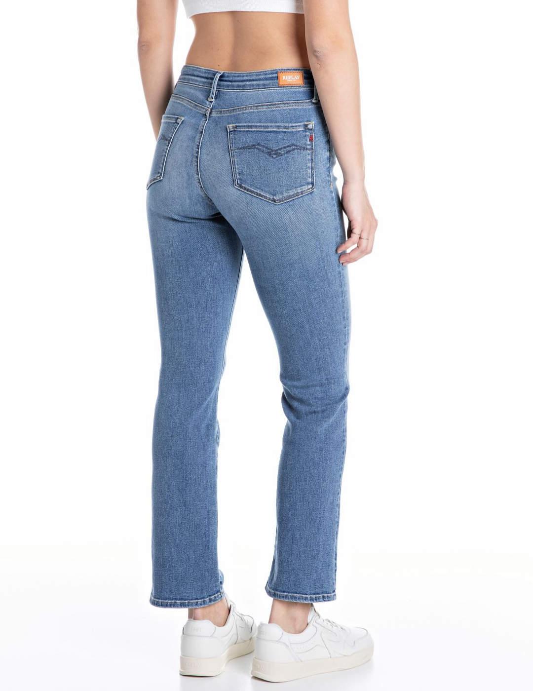 Pantalón vaquero Replay Zolie azul cropped para mujer